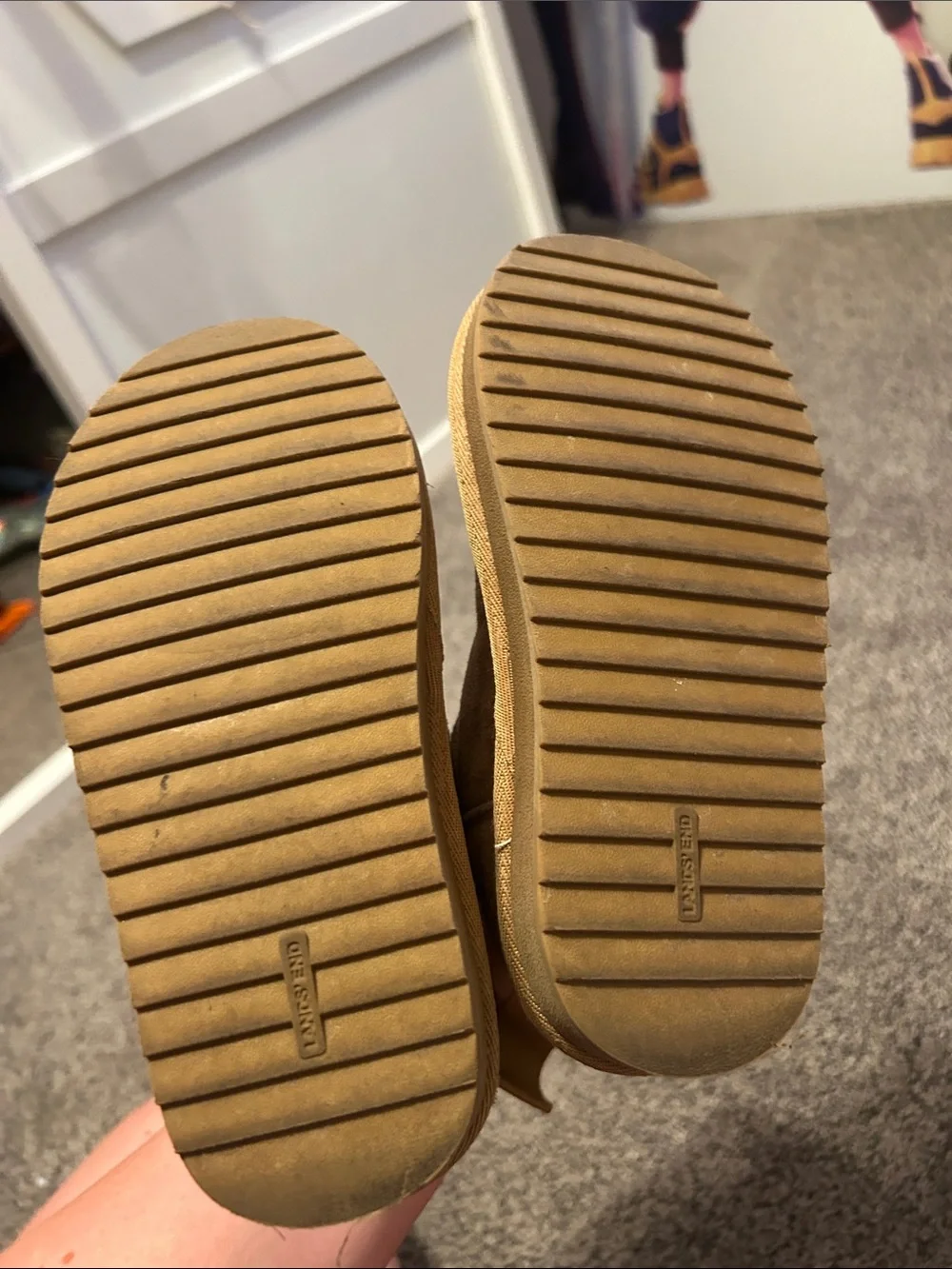 Lands' End Kids Suede Pull-On Boots - Tan/Brown